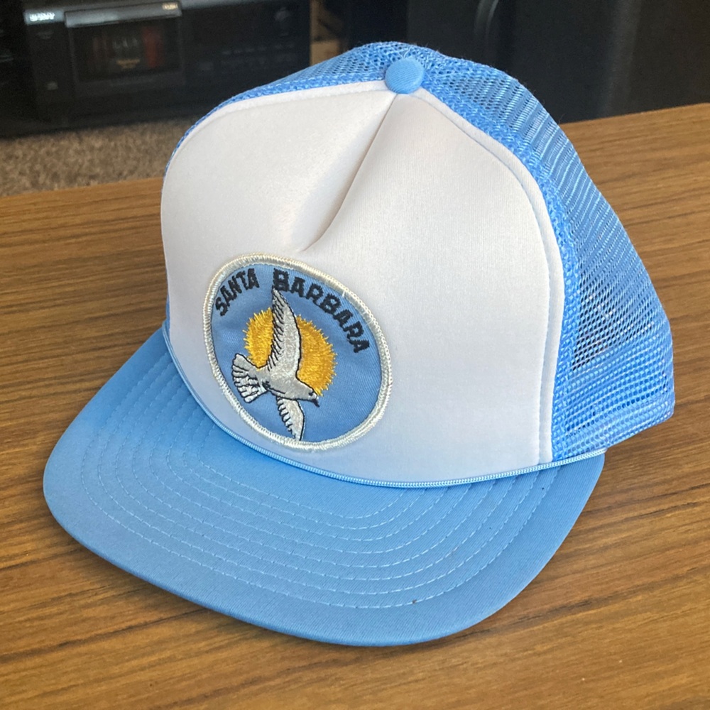 Blue and White Santa Barbara Trucker Style Hat